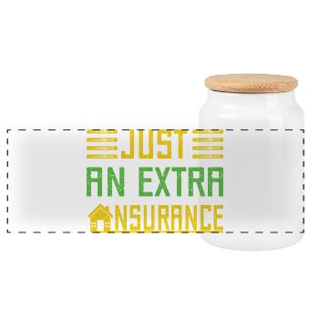 Insurance Agent Just An Extra Funny Insurance - Panoramic Cookie Jar with Wooden Lid - white - Front