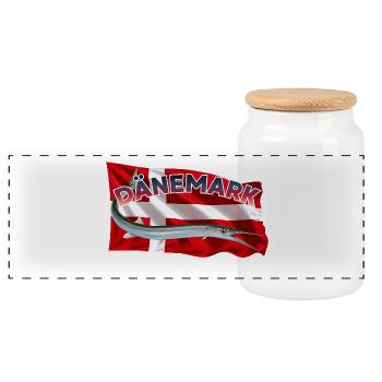 Garfish Denmark - Sea Fishing Baltic Sea Coast - Panoramic Cookie Jar with Wooden Lid - white - Front