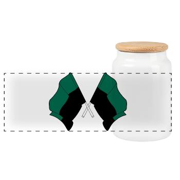Texel Crossed Flags – Island Pride - Panorama Keksdose mit Holzdeckel - Weiß - Vorne