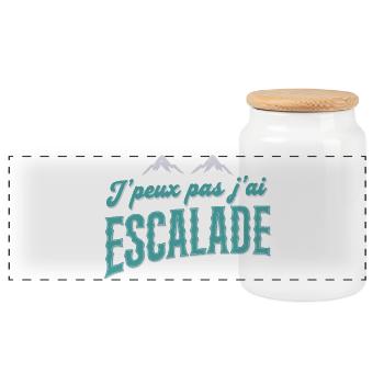 J'peux pas j'ai Escalade - Boîte à biscuits avec couvercle en bois - blanc - Devant