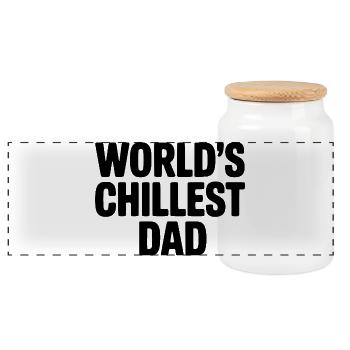 World's Chillest Dad - Panoramic Cookie Jar with Wooden Lid - white - Front