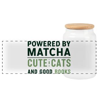 Matcha Cat Books T-shirts Cadeaux de rats de bibliothèque - Boîte à biscuits avec couvercle en bois - blanc - Devant