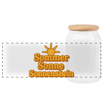 Sommer Sonnenschein Retro Typo - Panorama Keksdose mit Holzdeckel - Weiß - Vorne