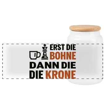 Schach Turnierspieler Kaffee Shirt | Geschenkidee - Panorama Keksdose mit Holzdeckel - Weiß - Vorne
