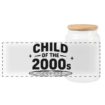 L’enfant des années 2000 - Boîte à biscuits avec couvercle en bois - blanc - Devant