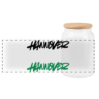 Hanover Double Graffiti Style - Panoramic Cookie Jar with Wooden Lid - white - Front