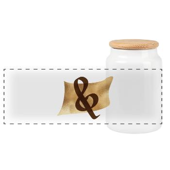 Éventet d’or sur parchemin - Boîte à biscuits avec couvercle en bois - blanc - Devant