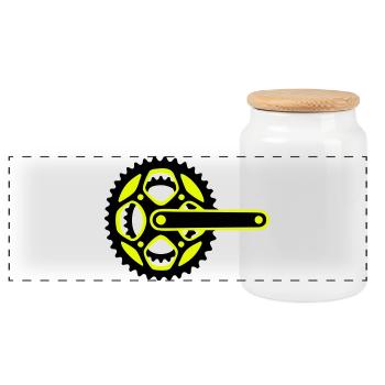 Icône de plateau de vélo - Boîte à biscuits avec couvercle en bois - blanc - Devant