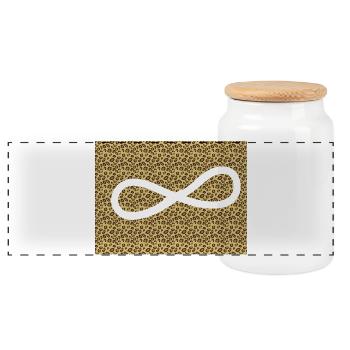 Motif Léopard Infini - Boîte à biscuits avec couvercle en bois - blanc - Devant