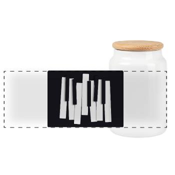 Touches abstraites de piano – Design moderne - Boîte à biscuits avec couvercle en bois - blanc - Devant