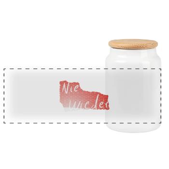 Plus d’imprimés roses géométriques - Boîte à biscuits avec couvercle en bois - blanc - Devant