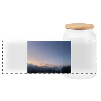 Sortilège du crépuscule dans la forêt - Boîte à biscuits avec couvercle en bois - blanc - Devant