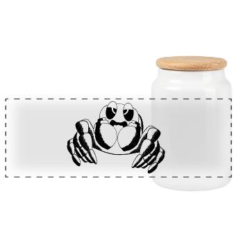 Retro tattoo style Spinne - Panorama Keksdose mit Holzdeckel - Weiß - Vorne