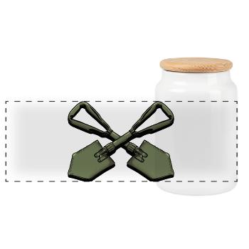 Cruising Tactical Spades Illustration - Panoramic Cookie Jar with Wooden Lid - white - Front