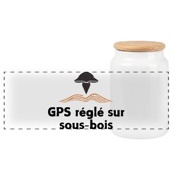 GPS réglé sur sous-bois - Boîte à biscuits avec couvercle en bois - blanc - Devant