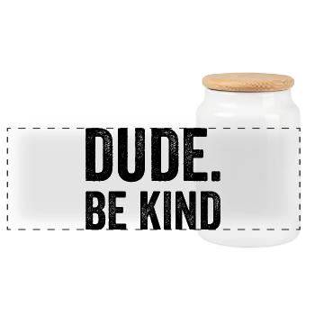 Day of solidarity and awareness for the E - Panoramic Cookie Jar with Wooden Lid - white - Front