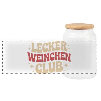 Wine Delicious Wine Club Wine Lovers Red Wine - Panoramic Cookie Jar with Wooden Lid - white - Front