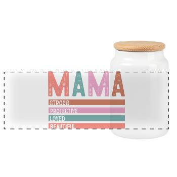 Maman Forte Protectrice Aimée - Boîte à biscuits avec couvercle en bois - blanc - Devant