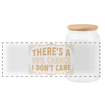 99 % de chances que je m’en fiche - Boîte à biscuits avec couvercle en bois - blanc - Devant