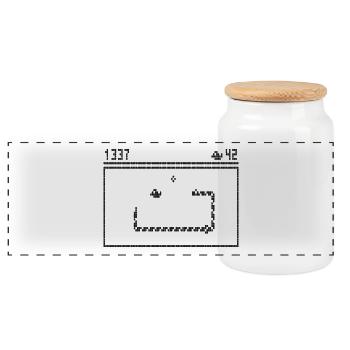 Snake Retro - Panorama Keksdose mit Holzdeckel - Weiß - Vorne