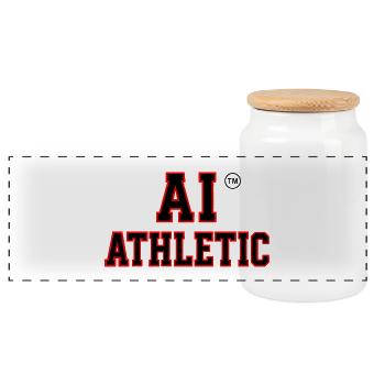 T-shirt d'athlétisme à imprimé sportif - Boîte à biscuits avec couvercle en bois - blanc - Devant