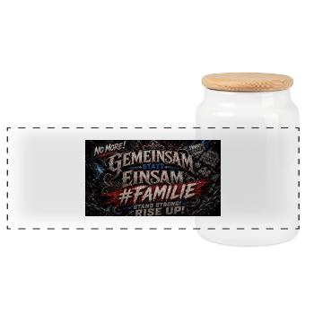 Ensemble au lieu de se sentir seuls #Familie - Boîte à biscuits avec couvercle en bois - blanc - Devant