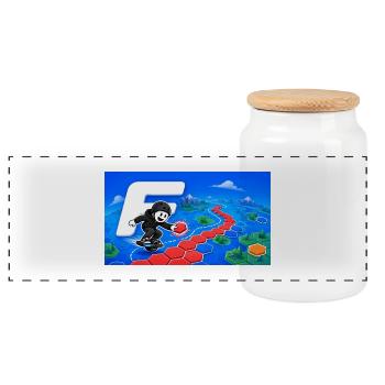 Floateers 2 - Boîte à biscuits avec couvercle en bois - blanc - Devant