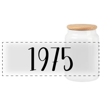 1975 - Panorama Keksdose mit Holzdeckel - Weiß - Vorne