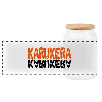 karukera Guadeloupe - Panoramic Cookie Jar with Wooden Lid - white - Front