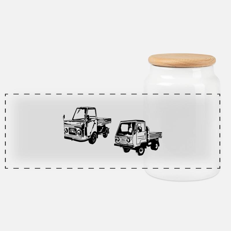Multicar M22 M25 M26 - Panorama Keksdose mit Holzdeckel - Weiß