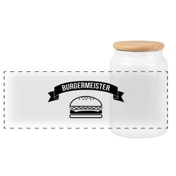 Burgermeister - Panorama Keksdose mit Holzdeckel - Weiß - Vorne