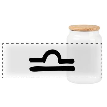 libra zodiac - Boîte à biscuits avec couvercle en bois - blanc - Devant