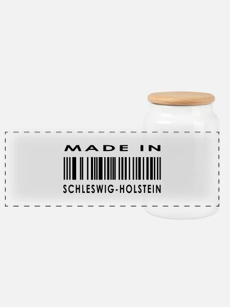 Made in Schleswig-Holstein - Panorama Keksdose mit Holzdeckel - Weiß