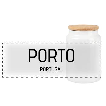 postage - Panoramic Cookie Jar with Wooden Lid - white - Front