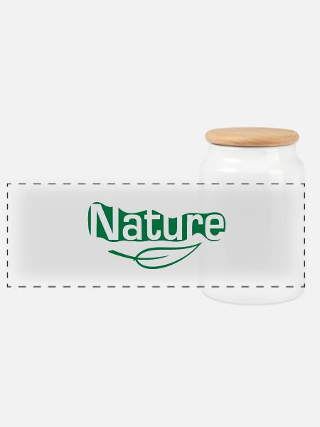 nature - Panorama Keksdose mit Holzdeckel - Weiß
