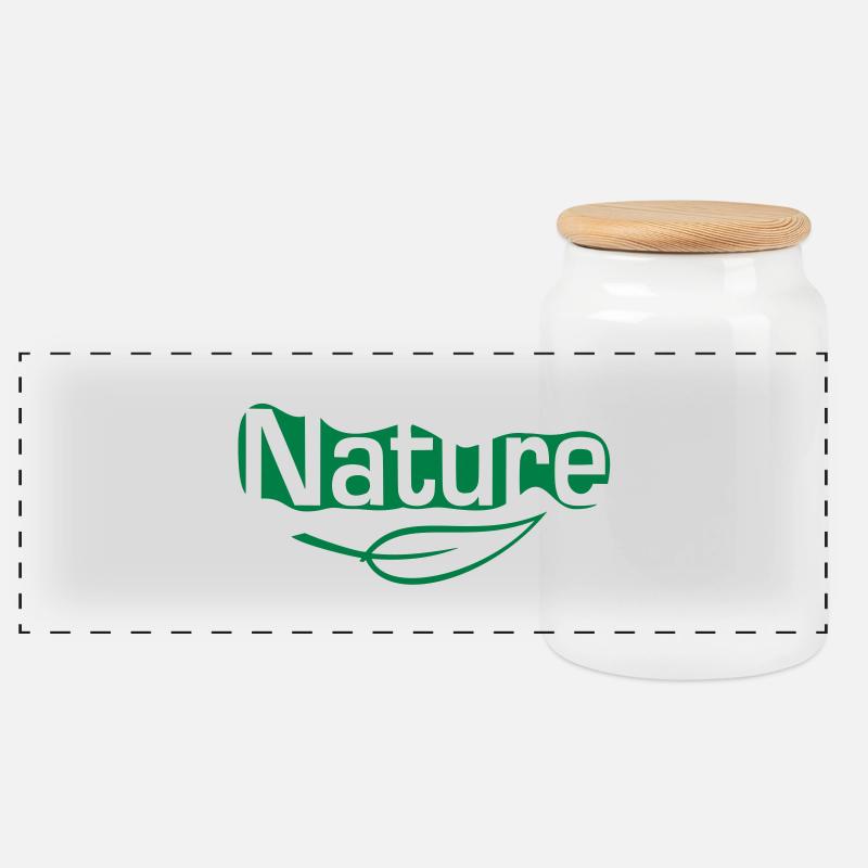 nature - Panorama Keksdose mit Holzdeckel - Weiß