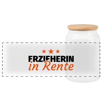 Erzieherin Rente Ruhestand Geschenk - Panorama Keksdose mit Holzdeckel - Weiß - Vorne