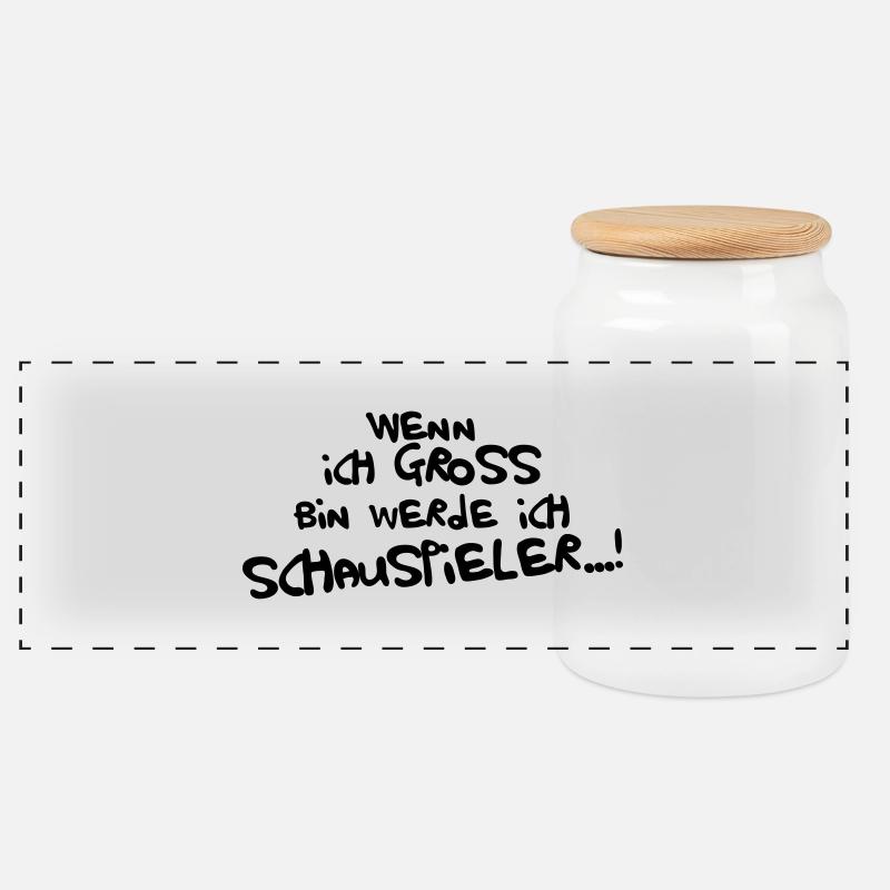 Ich werde Schauspieler - Panorama Keksdose mit Holzdeckel - Weiß