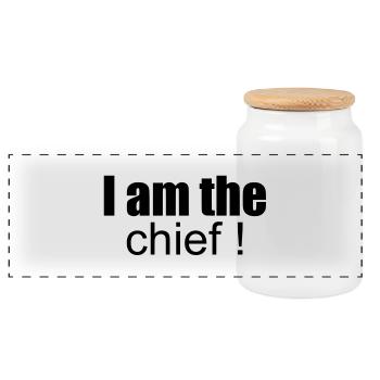 i am the chief ! - Panorama Keksdose mit Holzdeckel - Weiß - Vorne