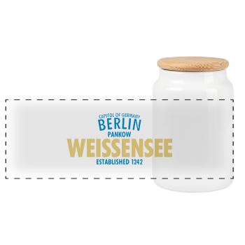 Capitol de l'Allemagne Berlin - Weissensee - Boîte à biscuits avec couvercle en bois - blanc - Devant