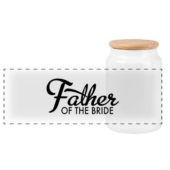 bride - Panoramic Cookie Jar with Wooden Lid - white - Front