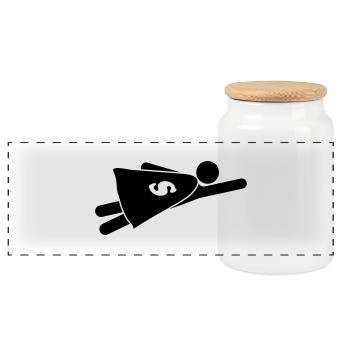 Super Hero - Boîte à biscuits avec couvercle en bois - blanc - Devant