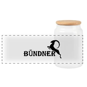 Bündner - Panorama Keksdose mit Holzdeckel - Weiß - Vorne