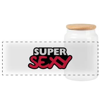 Super Sexy Design - Panoramic Cookie Jar with Wooden Lid - white - Front