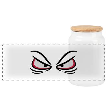 Evil Eyes - Panoramic Cookie Jar with Wooden Lid - white - Front