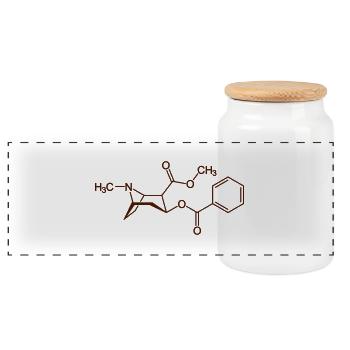 Cocaine crack molecule - Panoramic Cookie Jar with Wooden Lid - white - Front
