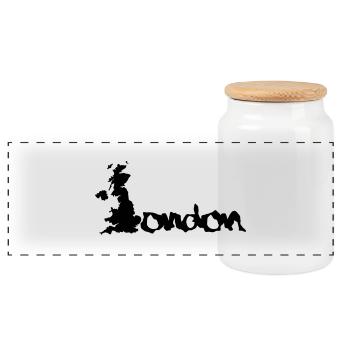 United Kingdom London England - Panorama Keksdose mit Holzdeckel - Weiß - Vorne