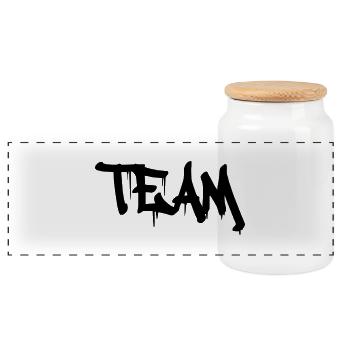 team - Panorama Keksdose mit Holzdeckel - Weiß - Vorne
