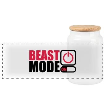 Beast Mode On Power An - Panorama Keksdose mit Holzdeckel - Weiß - Vorne