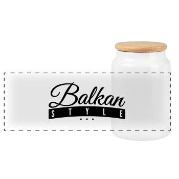 balkan_style_ry1 - Panorama Keksdose mit Holzdeckel - Weiß - Vorne